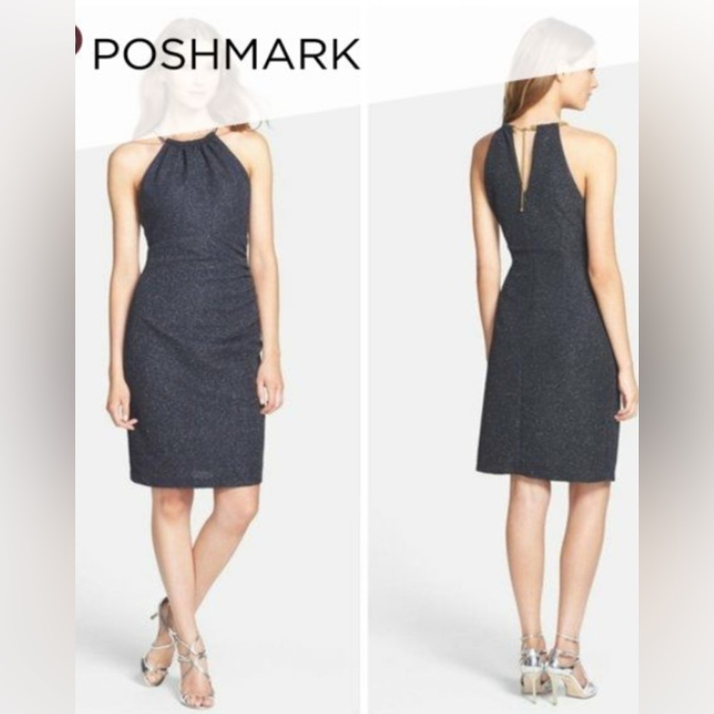 Eliza J Fukuro Textured Glitter Sheath Dress, women’s size 12